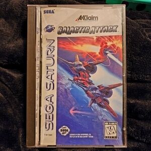 Vintage 1995 Sega Saturn Galactic Attack Video Game Complete w/ Book Space EUC
